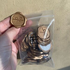Sticker Gold Wax Seals with Bow Design